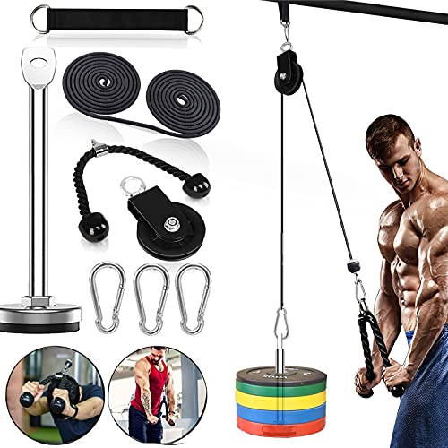 Cable Pull Fitness Tríceps profesional Máquina de ejercicios Cable Pull Fitness Machine Sistema Gimnasio en casa para mujeres Hombres LAT Bar ...