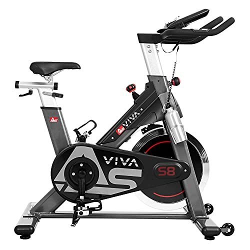 AsVIVA Indoor Cycle S8 Pro, bicicleta de velocidad con control de aplicación Bluetooth, bicicleta de fitness, bicicleta estática (incluidos pedales automáticos), ...
