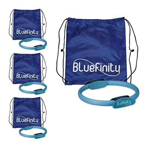 Aro Bluefinity Pilates, doble asa, acolchado, dia: 39 cm, fibra de vidrio, foam, círculo de yoga, aro de resistencia, turquesa