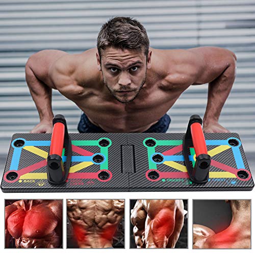 GLKEBY Push Up Board, dispositivo de fitness multifuncional plegable 12 en 1 para ejercicios en el hogar, marco de entrenamiento portátil Push Up, ...