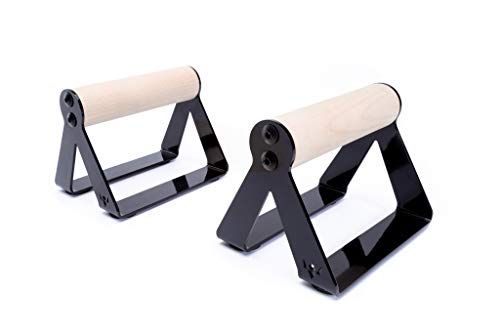 Barras de empuje PULLUP & DIP Barras de mano con mango redondo de madera y acero resistente: barras de empuje antideslizantes ...