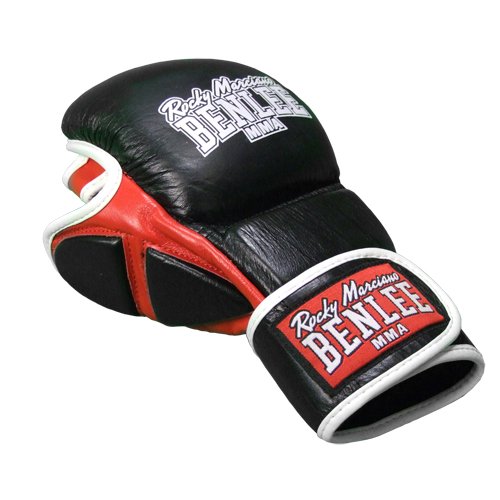 BENLEE Rocky Marciano Guantes de boxeo MMA Sparring Glove Striker, Negro, S / M