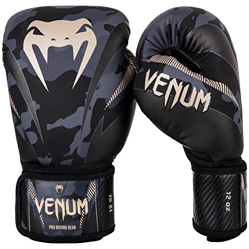 Venum Impact Boxing Gloves Thai Boxing, Kick Boxing, Camuflaje oscuro / Arena, 10 oz