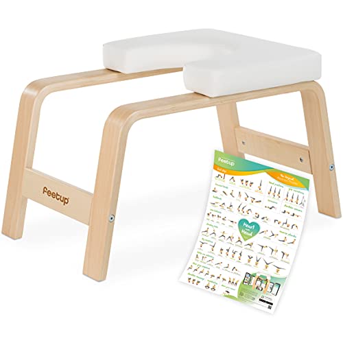 Taburete FeetUp® Original Headstand I Headstand Made Easy I Taburete para silla de yoga I Worldwide (Clásico, Blanco)