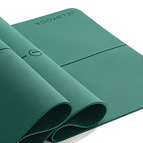 Colchoneta de yoga JELS TPE Antideslizante, ecológica y sin ftalatos, colchonetas de entrenamiento aprobadas por SGS 183 * 66CM * 6MM ...