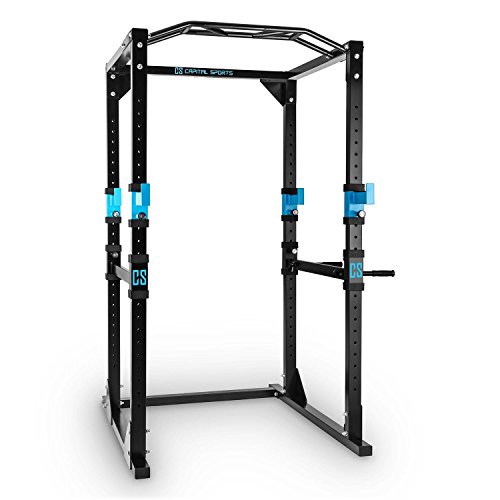 Capital Sports Tremendour Power Rack Cage - Power Cage, multi-gym, 2 x Safety Spotter: 20 pasos, 4 x J-Hooks, ...